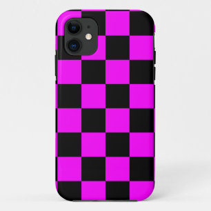 Corey Tiger 80s Neon Chequerboard (Fuschia Pink) iPhone 11 Case