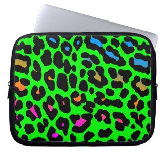 Corey Tiger 80s Neon Leopard Print Laptop Sleeve
