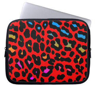 Corey Tiger 80s Neon Leopard Print Laptop Sleeve