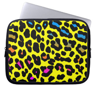 Corey Tiger 80s Neon Leopard Print Laptop Sleeve