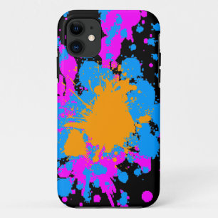 Corey Tiger 80s Neon Paint Spaltter iPhone 11 Case