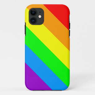 Corey Tiger 80s Neon Rainbow Pride Stripes iPhone 11 Case