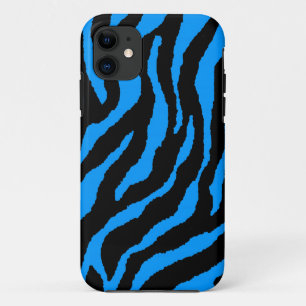 Corey Tiger 80s Neon Tiger Stripes (Teal Blue) Case-Mate iPhone Case