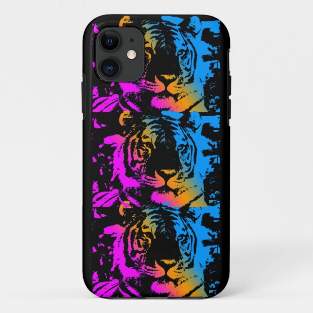 Corey Tiger 80s Neon Tigers Case-Mate iPhone Case (Back)