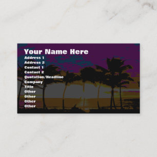Corey Tiger 80s Palm Trees Sunset Business Card