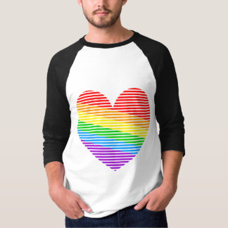 Corey Tiger 80s Rainbow Stripe Heart Raglan Shirt