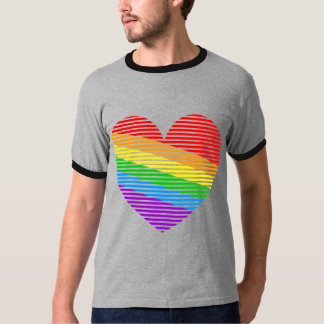 Corey Tiger 80s Rainbow Stripe Heart Shirt
