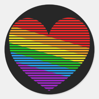 Corey Tiger 80s Rainbow Stripe Heart Stickers