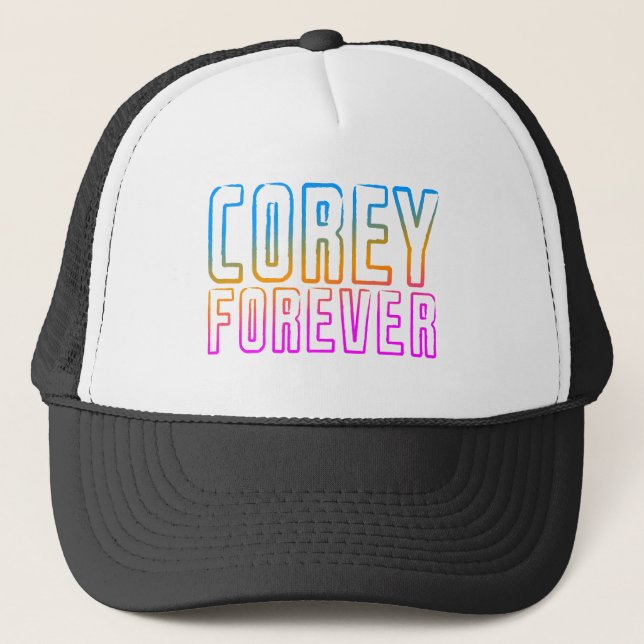 COREY TIGER 80's Retro COREY FOREVER Trucker Hat (Front)