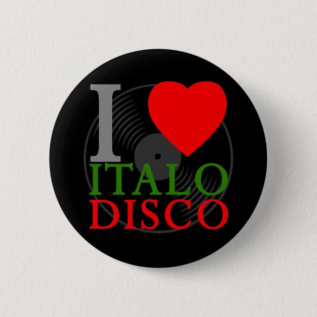 Corey Tiger 80s Retro I Love Italo Disco Pin (Front)