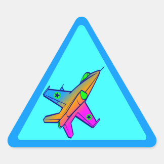 Corey Tiger 80s Retro Jet Fighter Plane Triangle Sticker