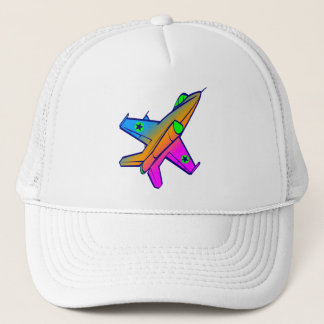 Corey Tiger 80s Retro Jet Fighter Plane Trucker Hat