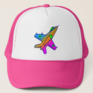 Corey Tiger 80s Retro Jet Fighter Plane Trucker Hat