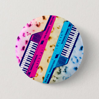 Corey Tiger 80's Retro Keytar Neon Snow Leopard 6 Cm Round Badge