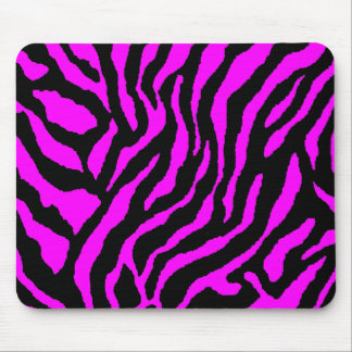COREY TIGER 80's RETRO PINK BLACK STRIPES Mouse Pad