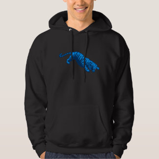 COREY TIGER '80s RETRO PROWLING TIGER BLUE Hoodie
