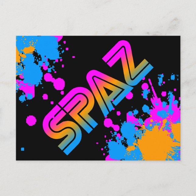 Corey Tiger 80s Retro SPAZ Postcard (Front)