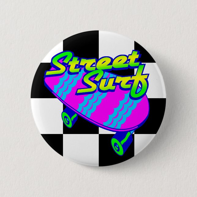 Corey Tiger 80s Retro Street Surf Skateboard 6 Cm Round Badge (Front)