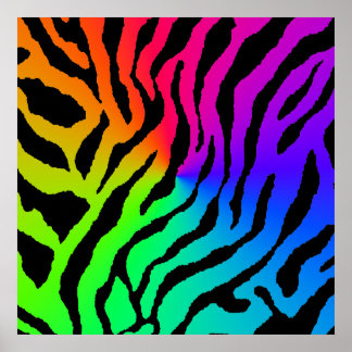 Corey Tiger 80s Retro Tiger Pattern Poster