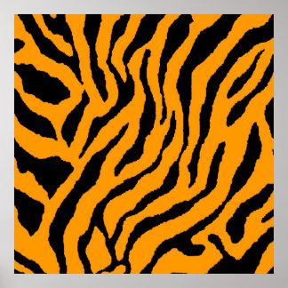 Corey Tiger 80s Retro Tiger Pattern Poster