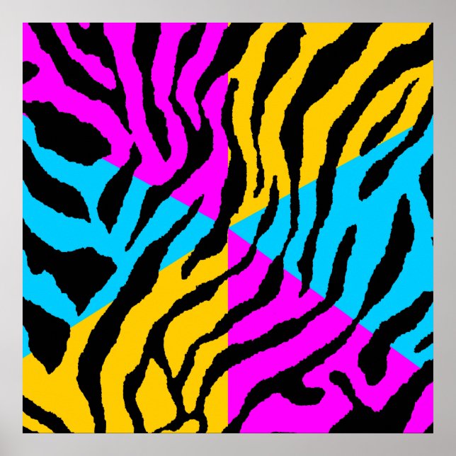 Corey Tiger 80s Retro Tiger Pattern Poster (Front)