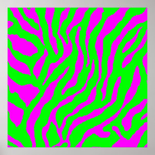 Corey Tiger 80s Retro Tiger Pattern Poster