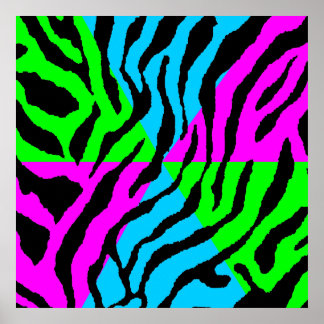 Corey Tiger 80s Retro Tiger Pattern Poster
