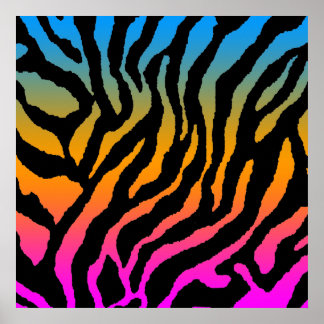 Corey Tiger 80s Retro Tiger Pattern Poster