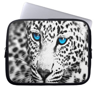 Corey Tiger 80s Snow Leopard (White) Laptop Sleeve
