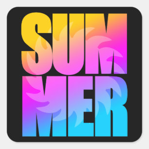 Corey Tiger 80s Summer Sun Square Sticker
