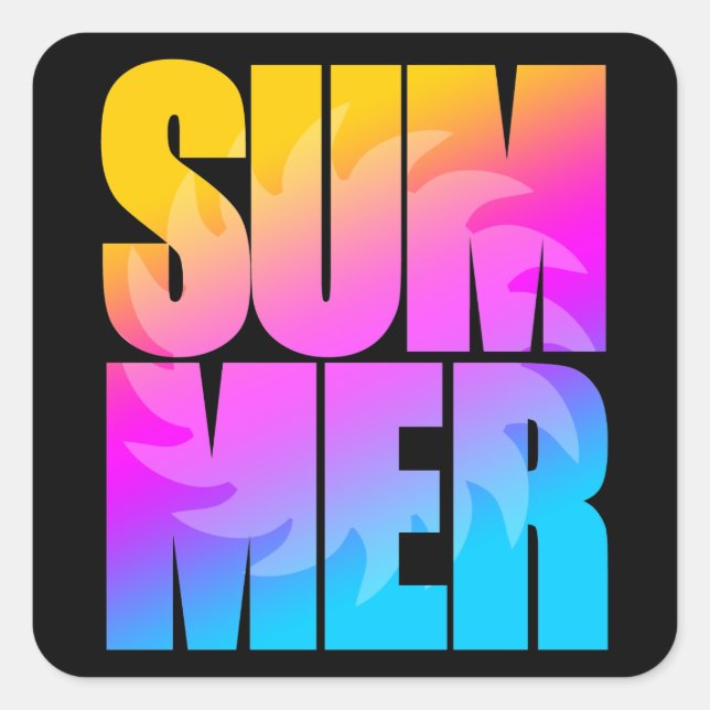 Corey Tiger 80s Summer Sun Square Sticker (Front)