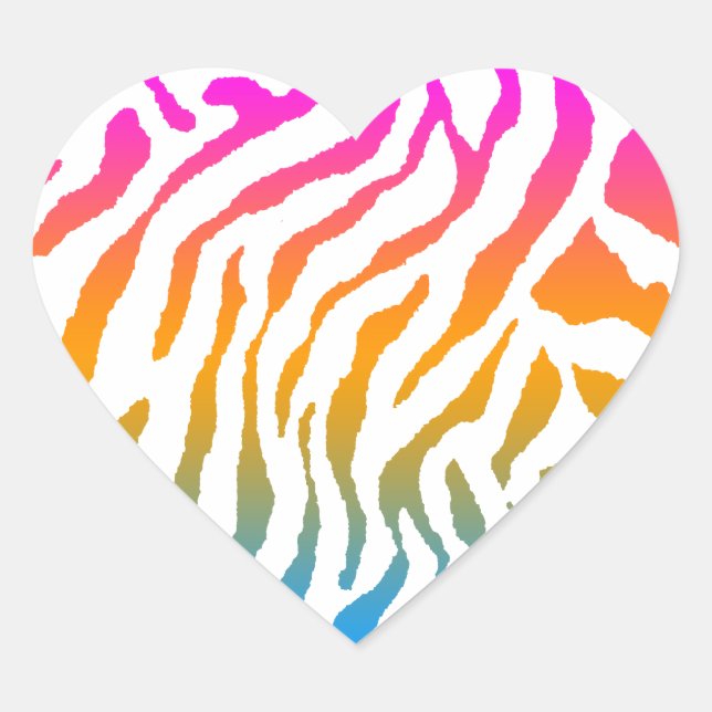 Corey Tiger 80s Tiger Stripes Heart Sticker (Front)
