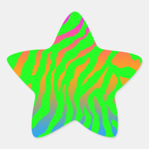 Corey Tiger 80s Tiger Stripes Star Sticker