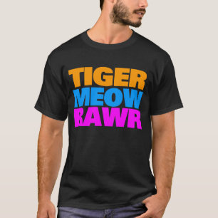 COREY TIGER 80's TRICOLOUR MEOW RAWR T-Shirt