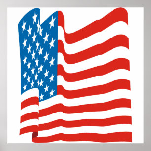 Corey Tiger 80s Vintage American Flag Poster