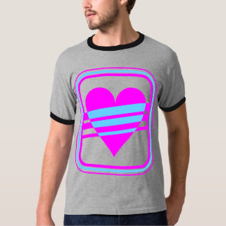 Corey Tiger 80s Vintage Heart & Stripes T-Shirt