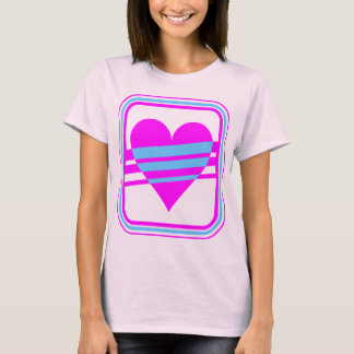 Corey Tiger 80s Vintage Heart & Stripes T-Shirt