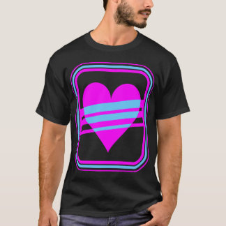 Corey Tiger 80s Vintage Heart & Stripes T-Shirt