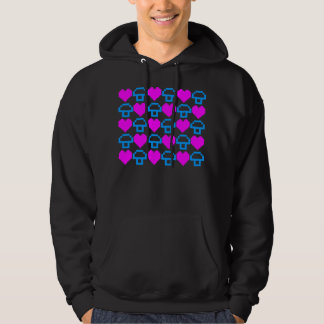 Corey Tiger 80s Vintage Hearts Mushrooms Hoodie