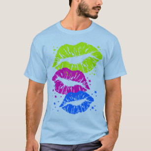Corey Tiger 80s Vintage Lips & Stars Kisses T-Shirt