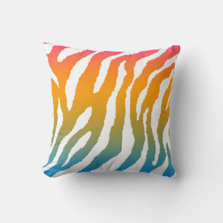 Corey Tiger 80s Vintage Neon Animal Stripes Cushion