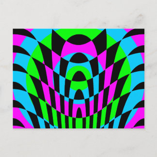 Corey Tiger 80s Vintage Op Art Postcard
