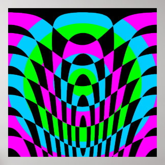 Corey Tiger 80s Vintage Op Art Poster