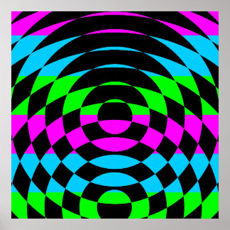 Corey Tiger 80s Vintage Op Art Poster