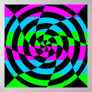 Corey Tiger 80s Vintage Op Art Poster