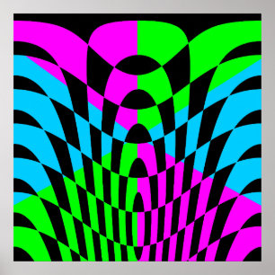 Corey Tiger 80s Vintage Op Art Poster