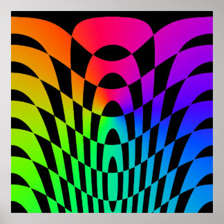 Corey Tiger 80s Vintage Op Art Poster