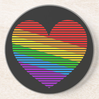 Corey Tiger 80s Vintage Rainbow Stripe Coasters