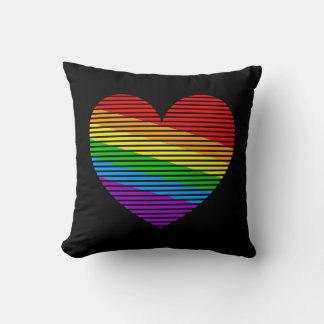 Corey Tiger 80s Vintage Retro Rainbow Love Heart Cushion