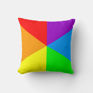 Corey Tiger 80s Vintage Retro Rainbow Triangles Cushion
